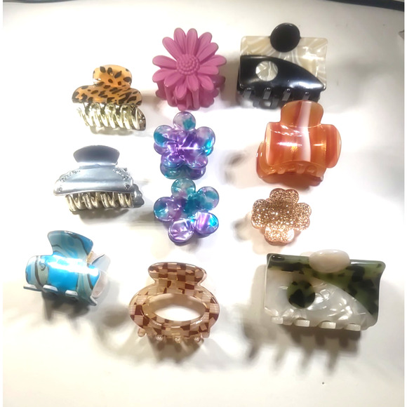 Barrettes Pony Tail Holder Clips Combs Lot Of 11 - Picture 3 of 10